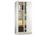 Mehrzweckschrank-Set FLEX-WELL "LUCCA, 2-teilig, Büro, Ankleide, Küche oder Werkstatt.., Breite 100 cm", weiß, B:100cm H:200cm T:57cm, Kastenmöbel-Sets, Kombination aus 2 Vorratsschränken