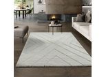 Teppich THE CARPET "Bahar Shaggy", beige (creme), B:240cm H:30mm L:340cm, Polypropylen, Teppiche, Teppich, Shaggy eleganter Wohnzimmer Teppich Hochflor