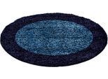 Hochflor-Teppich AYYILDIZ TEPPICHE "Life Shaggy 1503", blau (navy), H:30mm Ø:160cm, Kunstfaser, Teppiche, rechteckig, auch als Läufer erhältlich, Shaggy, Langflor, Wohnzimmer