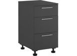 Unterschrank LAUNDREEZY "Laundreezy, Unterschrank BxHxT 50x92x68 cm", anthrazit matt, B:50cm H:92cm T:68cm, Holzwerkstoff, Schränke, Unterschrank, Breite 50cm, Softclose, 3 Auszüge, höhenverstellbare Füße