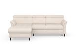 Ecksofa SIT & MORE "Marano L-Form", beige (creme), B:257cm T:166cm, 100% Polyester, Sofas, Ecksofa, inklusive Kopfteilverstellung, wahlweise mit Bettfunktion, Bettkasten