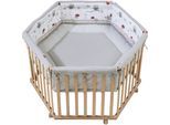 Laufgitter ROBA "Cosiplay Adam & Eule, natur, 6-eckig", Baby, beige (natur), Laufställe Laufgitter, mit Stoffeinlage und Nestchen