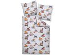 Bettwäsche JANINE "modern art S 42169 09", multicolor, B/L: 135cm x 200cm, 1 Stk., 1 Stk., Mako-Satin, B/L: 80cm x 80cm, Mako-Satin, Obermaterial: 100% Baumwolle, Bettwäsche, Bettwäsche, mit Reißverschluss