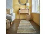 Teppich FLAIR RUGS "Camino", gelb, B:66cm H:8mm L:300cm, Kunstfaser, Teppiche, Teppich, Flachgewebe, Skandi, Esszimmer, Wohnzimmer, Flur