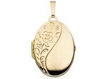 Medallionanhänger JOBO "Anhänger Medaillon oval", gold (goldfarben), Schmuckanhänger, Damen, Silber 925 (Sterlingsilber), 925 Silber vergoldet