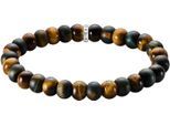 Armband THOMAS SABO "Bead Armband" Gr. 21, silber (silberfarben, braun, blau, braun, blau), Armbänder, Damen, 21, Silber 925 (recycelt), Armband, mit Tigerauge