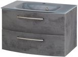 Waschtisch WELLTIME "Windau", grau (oxid stone, oxid stone), B:80cm H:56cm T:47cm, Waschtische, Waschtisch, Breite 80 cm, mit Soft-Close Funktion