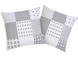 Kissenbezüge OTTO HOME "Gretje", grau, B:50cm L:50cm, Baumwolle, Obermaterial: 50% Baumwolle, 50% Polyester, Kissenbezüge, für Kinder, 50x50 cm, mit Reißverschluss, Baumwollmischung, Patchwork
