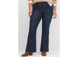 Bequeme Jeans SHEEGO, Damen, Gr. 24, Kurzgrößen, blau (dunkelblau denim), 98% Baumwolle, 2% Elasthan, unifarben, lang, Jeans