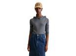 Langarmshirt MARC O'POLO DENIM "aus weichem Rippjersey", Damen, Gr. L, asphalt melange, Obermaterial: 50% Baumwolle, 47% Modal, 3% Elasthan, unifarben, Basic, slim fit, normaler Saum, Shirts Langarmshirt