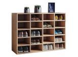 Mid.you Schuhregal , Eichefarben , Holzwerkstoff , 16 Fächer , 92x67x33 cm , Garderobe, Schuhaufbewahrung, Schuhregale