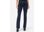 Bootcut-Jeans INSPIRATIONEN, Damen, Gr. 24, Kurzgrößen, blau (dunkelblau), 81% Baumwolle, 17% Polyester, 2% Elasthan, unifarben, lang, Jeans