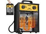 MASKO® Elektroheizer Heizlüfter Bauheizer mit integriertem Thermostat elektrisch Heizgerät mit 3 Heizstufen Heizgebläse für Innen- und Außeneinsatz Überlastschutz Elektroheizgebläse