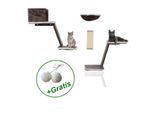 Rohrschneider Katzen Kletterwand 8-teilig mit Gratis-Spielballset
