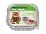 PREMIERE Meat Menu Nassfutter Katze Adult Rind mit Pute und Kaninchen 64x100 g