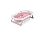 Chipolino Babywanne Isla mit Badekissen faltbar, integrierter Wasserablauf rosa