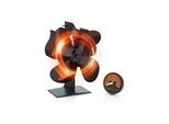 Brandson Kaminventilator, mit Thermometer, 4 Rotorblätter, stromlos, leise