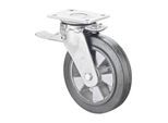 BS Rollen RR120.B80.200 Schwerlastrolle Lenkrolle mit Rad-/Totalfeststeller, Raddurchmesser 200 mm, aus Metall)