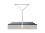 Schake Wäschetrockengerüst Y, Form, Ø 60mm bestehend aus : Querrohr + 8 Rundstiften Ø 10 x 40 mm Gesamtbreite: 1500 mm Gesamthöhe: 2500 mm + Erdanker, (419_400)