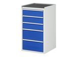 Rau Schubladenschrank m. Anti-Rutsch-Matte 5 Schubl.-L 3x150 2x240mm (03-L7.4A-MT.11)