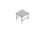 Rocholz Ecktisch SYSTEM 2000 freistehend mit 4 Füßen 920x920x690-960 mm (203100)