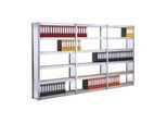 Regalwerk Standard Archivregal mit Vollblechwänden, Anbaufeld mit 6 Paneel-Fachebenen mit Spanboden, Fachlast 250 kg, B xTxH 875x300x2075 mm (B3-52109-30)