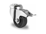 CASCOO Rückenlochlenkrolle mit Totalfeststeller ø 50 mm Serie P4P4 Gleitlager (BAH19C0050P4P4P0N)