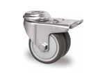 CASCOO Doppel-Lenkrolle Rückenloch mit Totalfeststeller ø 50 mm Serie P2T2 Kugellager (BDHHHC0050P2T2B42)