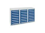 Stumpf Schubladenschrank Serie T-100/35-3, 24 Schubladen enzianblau (24x100mm) ; Stumpf Metall (8153174)