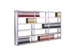 Regalwerk Standard Archivregal mit Vollblechwänden, Grundfeld mit 7 Paneel-Fachebenen mit Spanboden, Fachlast 250 kg, B xTxH 1285x300x2500 mm (B3-52212-30)