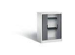 C + P Rollladenschrank Omnispace, 2 OH, abschliessbar, B 800 x T 420 x H 1030 mm, Stahl/Kunststoff, lichtgrau/schwarzgrau