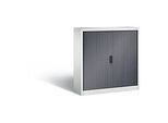 C + P Rollladenschrank Omnispace, 3 OH, abschliessbar, B 1200 x T 420 x H 1230 mm, Stahl/Kunststoff, lichtgrau/schwarzgrau