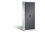 C + P Rollladenschrank Omnispace, 5 OH, abschliessbar, B 800 x T 420 x H 1980 mm, Stahl/Kunststoff, lichtgrau/schwarzgrau