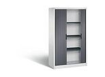 C + P Rollladenschrank Omnispace, 4 OH, abschliessbar, B 1000 x T 420 x H 1660 mm, Stahl/Kunststoff, lichtgrau/schwarzgrau