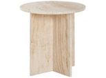 Livetastic Beistelltisch, Natur, Stein, Marmoroptik, Sockel, 50x50x50 cm, Wohnzimmer, Wohnzimmertische, Beistelltische