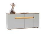 Dieter Knoll Sideboard Cremona, Eiche, Hellgrau, Holz, Holzwerkstoff, Asteiche, furniert, 6 Fächer, 2 Schublade(n) Schubladen, 180.6x82x42 cm, Typenauswahl, Beimöbel erhältlich, in verschiedenen Holzdekoren erhältlich, Holzmöbel, Kleinmöbel Holz, Holzkommoden, Sideboards Holz