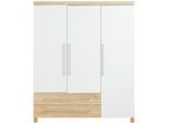 Paidi Babykleiderschrank Lennox Fresh, Weiß, Eiche, Holzwerkstoff, 2 Schublade(n) Schubladen, 164x198x55.9 cm, Blauer Engel, Goldenes M, Babymöbel, Babykleiderschrank
