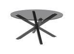 Xora Couchtisch, Grau, Schwarz, Metall, Glas, rund, eckig, 82x40x82 cm, einfacher Aufbau, Wohnzimmer, Wohnzimmertische, Couchtische, Couchtische Glas