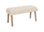 Livetastic Sitzbank, Natur, Weiß, Holz, Textil, Tanne, massiv, 1-Sitzer, 100x48x40 cm, Esszimmer, Bänke, Sitzbänke