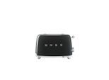 Smeg Toaster 50`s Style , Schwarz , Metall , 31x19.8x19.5 cm , Auftaufunktion, Aufwärmfunktion, automatische Broterhitzung, automatischer Auswurf nach Röstende, Zentrierung der Toastscheibe , Küchengeräte, Toaster