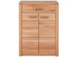 Linea Natura Schuhschrank, Buche, Holz, Holzwerkstoff, Kernbuche, massiv, 6 Fächer, 1 Schublade(n) Schubladen, 74x100x40 cm, stehend, Garderobe, Schuhaufbewahrung, Schuhschränke