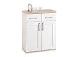 Xora Kommode Romance, Weiß, Holzwerkstoff, 3 Fächer, 2 Schublade(n) Schubladen, 76x91x38 cm, Beimöbel erhältlich, Wohnzimmer, Kommoden & Sideboards, Kommoden