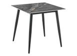Ti'me Esstisch, Grau, Metall, Marmoroptik, rechteckig, konisch, 75x75x75 cm, Esszimmer, Tische, Esstische