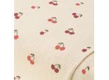 Musselin/Doppel-Gaze "Kirschen", creme-color