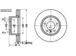 ATE Bremsensatz, Scheibenbremse ijf1419h39 Vorderachse belüftet 300mm 22mm für BMW