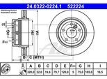 ATE Bremsensatz, Scheibenbremse Bremsensatz-Hinterachse PowerDisc / Standard ijzjsgldz0 Hinterachse belüftet 320mm 22mm für BMW LAND ROVER