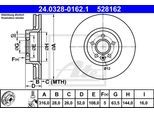 ATE Bremsensatz, Scheibenbremse Bremsensatz-Vorderachse PowerDisc / Standard ijzjsghed0 Vorderachse belüftet 316mm 28mm für Ford Volvo LAND ROVER