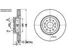 ATE Bremsensatz, Scheibenbremse Bremsensatz-Vorderachse ijf141bd09 Vorderachse belüftet 284mm 22mm für Vaughall Fiat
