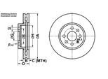 ATE Bremsensatz, Scheibenbremse Bremsensatz-Vorderachse ijf141coj1 Vorderachse belüftet 280mm 25mm für Opel Vaughall