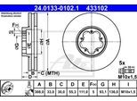 ATE Bremsensatz, Scheibenbremse sg00000chq Vorderachse belüftet 308mm 33mm für Ford